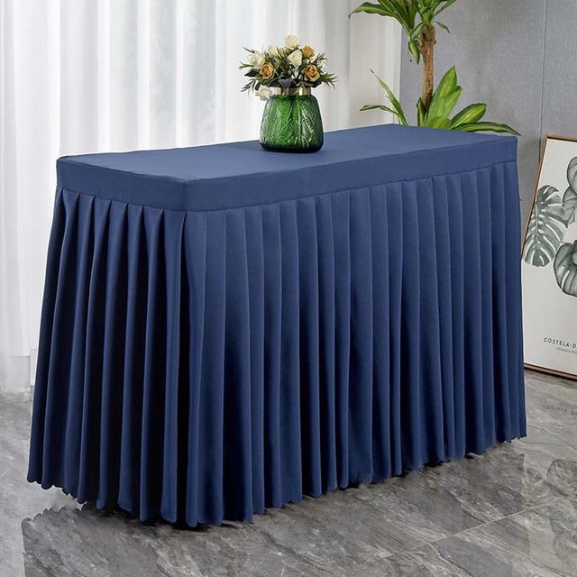 Rectangular Tablecloth Conference Exhibition Solid Table Cover Elegant Table Skirt For Wedding Banquet Party Desk Decor