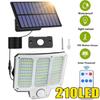 Outdoor Split Solar Lamp 210LED Wall Light with Motion Sensor 3 Modes Floodlight Remote Control for Patio Garage Wall Lamps