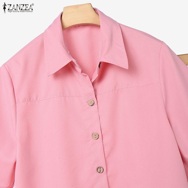 ZANZEA Женские блузки с коротким рукавом и юбки, летние комплекты из двух частей