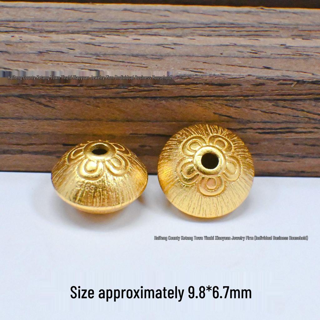 S925 Silver Ancient Gold Four-Leaf Clover Spacer Beads for DIY Jewelry: Bracelet & Necklace Craft Accessories.