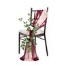 3Pcs Set Chair Bench Pew Flowers Artificial Flowers Party Aisle Chair Decor