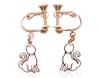 Милые эластичные серьги-кошки (розовое золото)