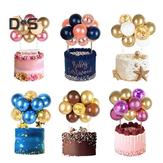 10 шт. 4-дюймовые воздушные шары для украшения торта с днем рождения, мини-шарики для украшения торта своими руками, украшение для выпечки на годовщину, день рождения, вечеринку в честь рождения ребенка