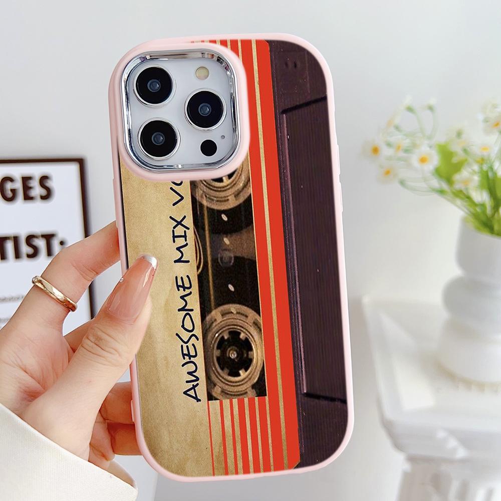 For iPhone 13 14 15 Pro Max Samsung Galaxy A14 A15 A24 Xiaomi 13T Redmi 12C Soft Chubby Phone Case A19 Original Retro Cassette Tape Art TPU Cover
