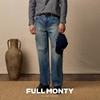 FULL MONTY Мужские прямые джинсы свободного кроя, выстиранные