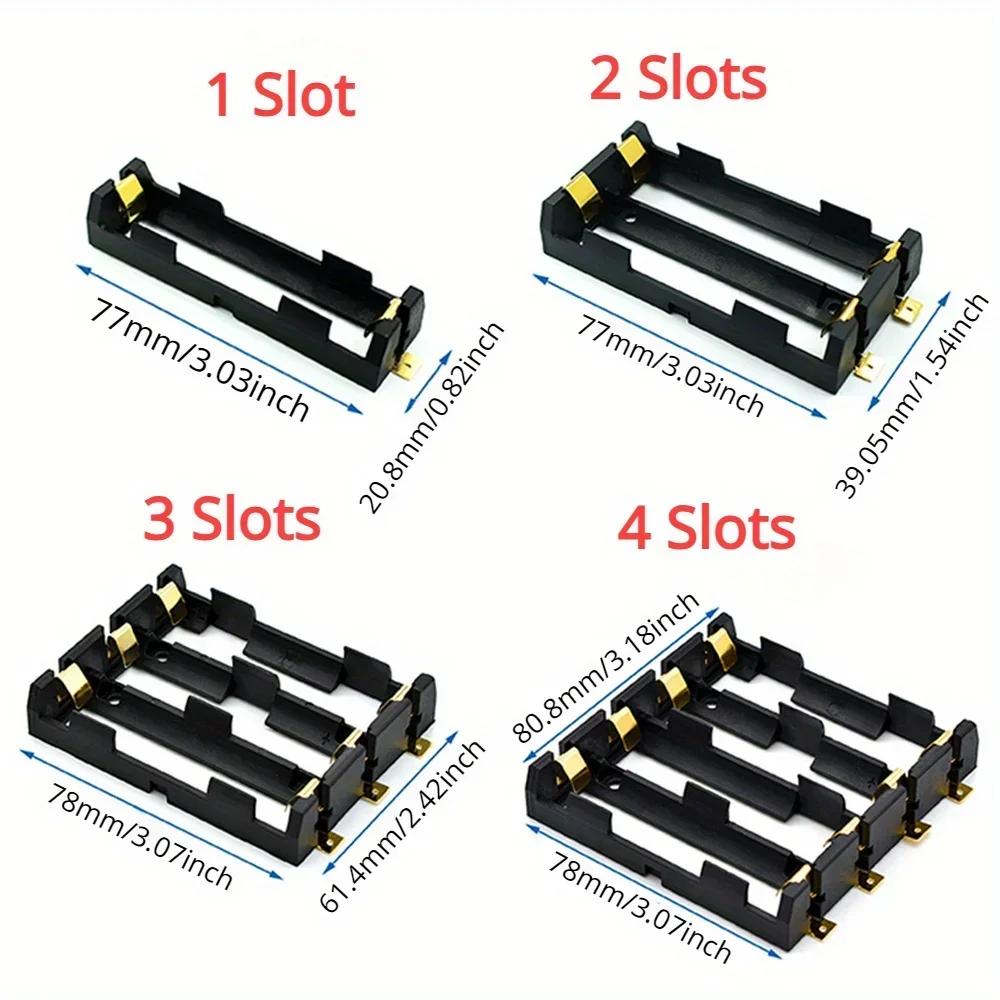 1 2 3 4 Slot 18650 SMT Battery Holder 18650 SMD Battery Box Storage Case Container Power Bank With Bronze Pins Rechargeable SMT