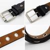 Women Leather Belt Round Metal Pin Buckle Circle Belt Fashion Row Grommet Waist Belt Strap