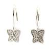 [K3837] - Silver 'Butterflies' Earrings In White