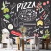 Обои с нарисованным от руки меню пиццы, фотообои с пиццей, обои для закусочной-пиццерии