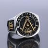 S925 Silver Ring Personalized Retro Masonic Men's Ring PAST MASTER English Ring