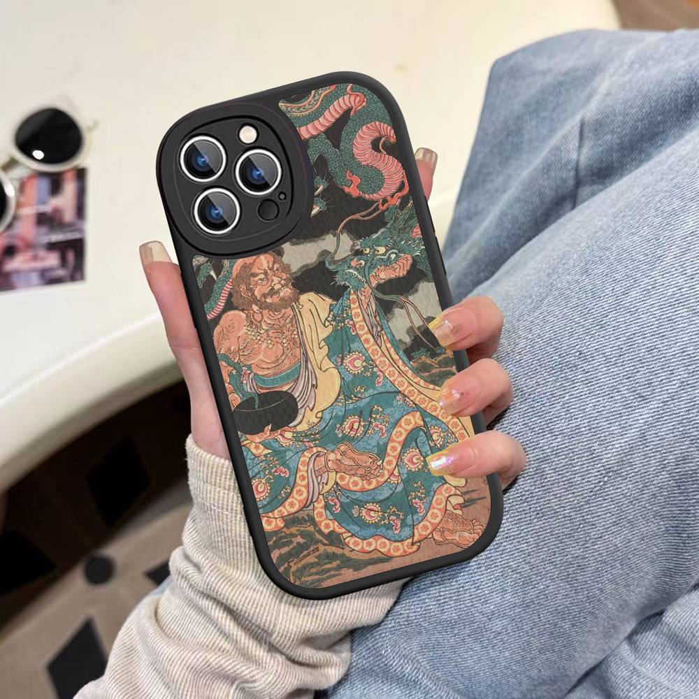 Кожаный чехол для телефона Utagawa Kuniyoshi Ukiyoe Art для iPhone 16 15 14 Plus 13 12 11 Pro Max