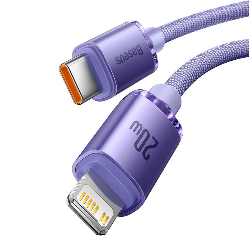Kabel Usb-C Do Lightning Baseus Crystal Shine, 20W, Pd, 1.2M (Fioletowy)