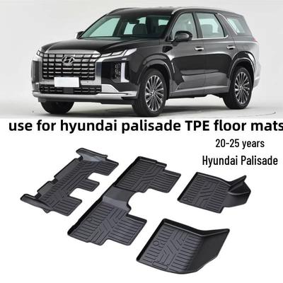 Hyundai Palisade 2020-2025 3D всепогодный коврик в багажник и на спинку сиденья, износостойкие напольные коврики TPE