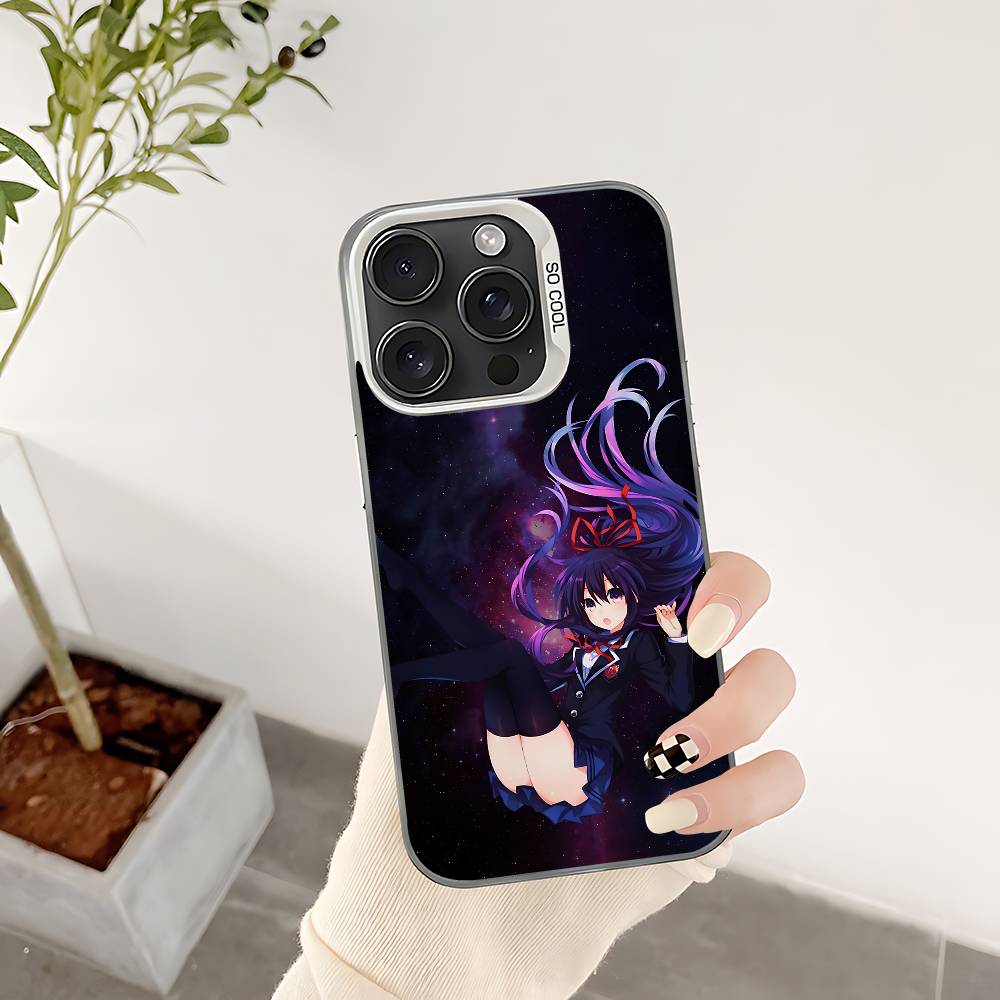 Милый Мультяшный Y-Yatogami T-Tohka Чехол для Телефона Для IPhone 17 16 15 14 13 12 11 Pro Max Plus Цветной Ударопрочный Задний Серебристый Чехол