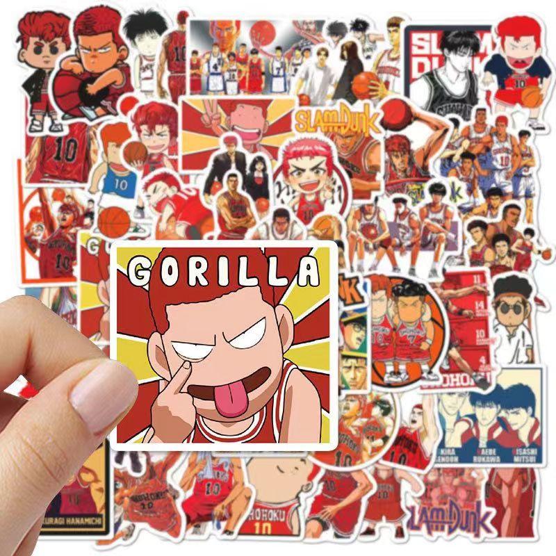 Slam Dunk Color Stickers, 50 Sheets (not Repeated), Waterproof and Sunscreen.