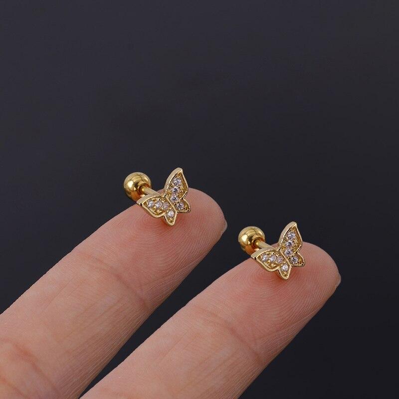 Нержавеющая сталь 316L, пирсинг, губная серьга с цирконием, серьги-гвоздики для козелка, губы, змеиного глаза, крест, спираль, раковина, хрящ, украшения для тела