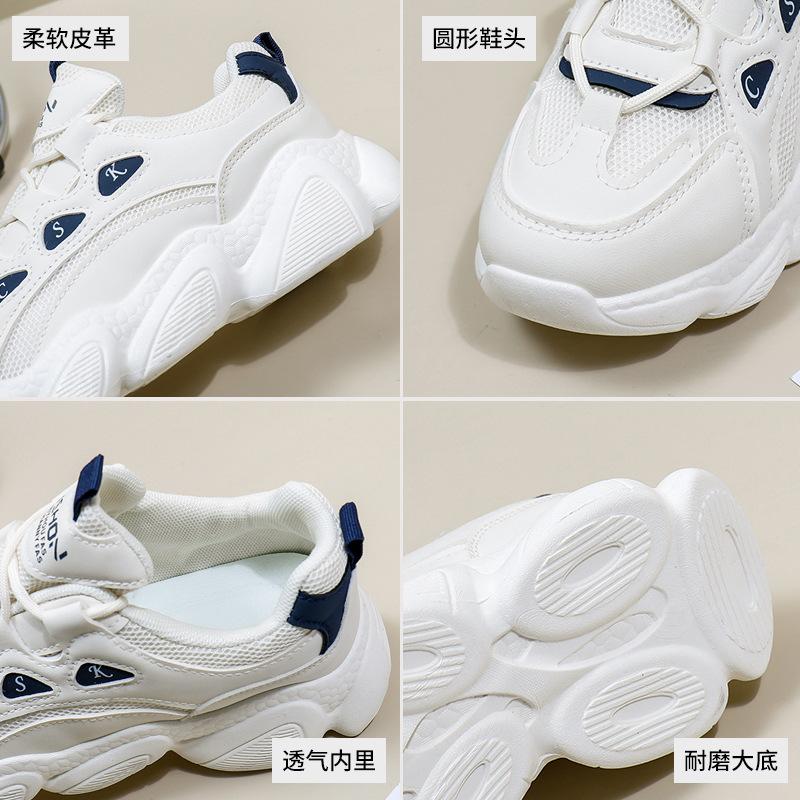 Женские кроссовки на платформе, нескользящая повседневная обувь из дышащей сетки, удобные кроссовки для бега на массивной шнуровке, спортивная обувь для тенниса для женщин