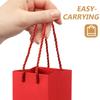 9 Pcs Red Paper Bag Portable Gift Kraft Bags Bottle Carrier Pouch Single Tote for Carriers Picnics Carry