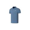Li Ning Mens Fitness Series Logo Print Button Pullover Short Sleeve Polo Shirt Men Polo Shirts Indigo-Blue APLT125-3