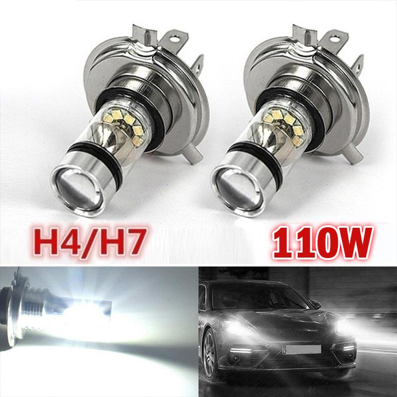 2шт 110W Cree Led дальнего света 8000K Автомобильные противотуманные фары H4 H7 Белый свет
