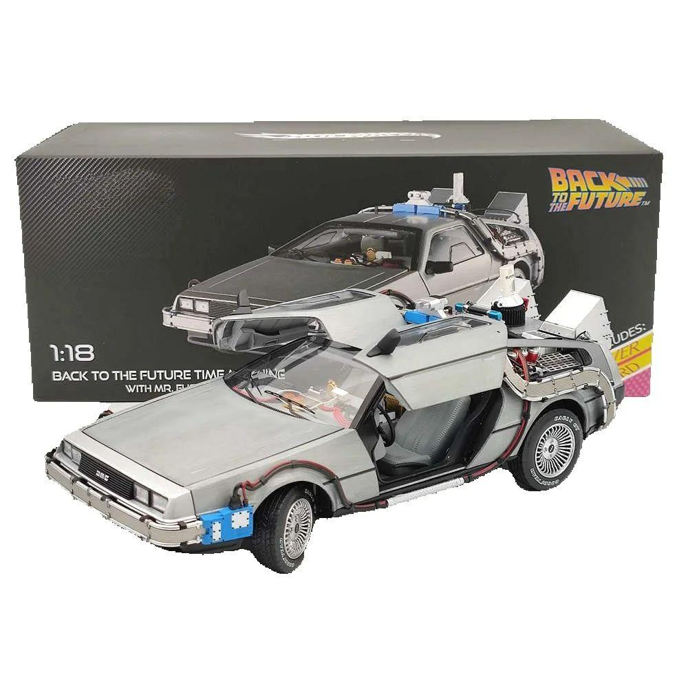 HW 1/18 Scale for Elite Back To The Future Time Machine Ultimate Edition BCJ97 Diecast Models Car Collectible Gift