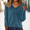 Женский модный повседневный однотонный пуловер с V-образным вырезом и длинным рукавом