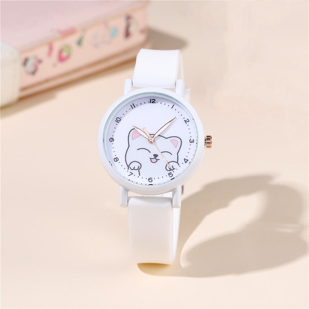 Fashion Simple Silicone Band Cat Style Quartz Boys Girls Students Watch