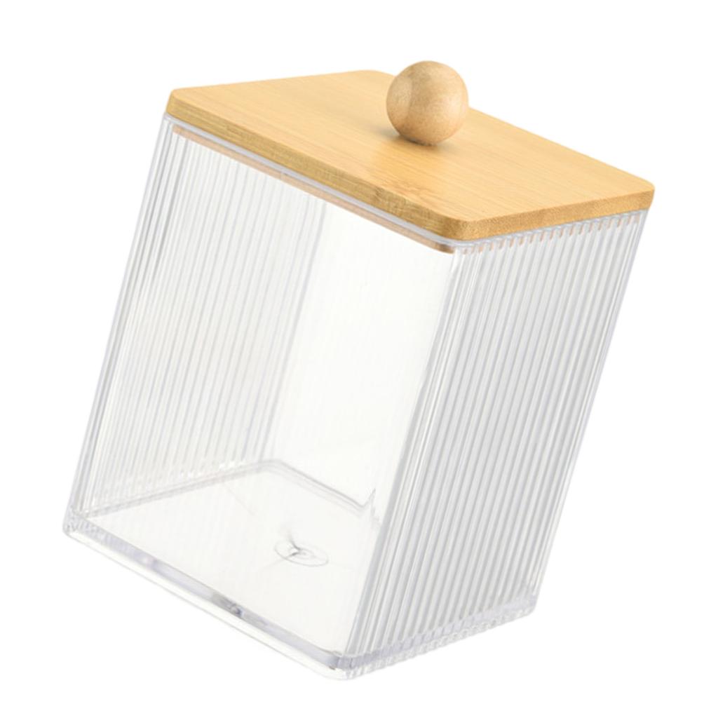 Многоцелевая ванна с деревянной крышкой для ватных палочек, зубных нитей, ватных дисков и модных аксессуаров для волос