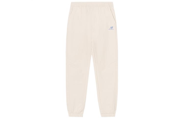 Men's Pants New Balance Knitted Sweatpants Men's Ivory White Moderate Cuffed Pants