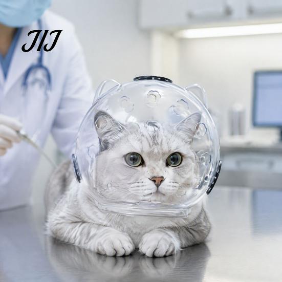 Cat Nail Clipping Mask Clear Helmet Muzzle, Breathable Anti Bite Kitten Astronaut Helmet, Prevents Biting Chewing, Grooming for Aggressive Cats Muzzle