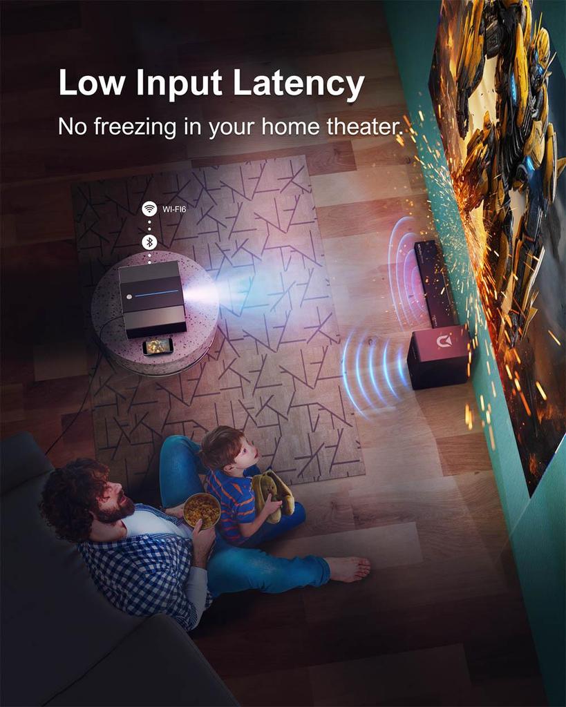 Ultimea Apollo P60 Projector, 900 ANSI Lumens, Native 1080P, 4K Supported, Auto Focus & 6D Auto-keystones, Bluetooth 5.3