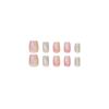 10pcs Short Candy Color Rainbow Gradient Cat's Eye False Nails Square Head Girl Lady Press On Nail Wearable Detachable Nail Tips