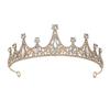 Детские головные уборы для вечеринок Антикварная женская повязка на голову Аксессуары для волос Хрустальная корона королевы Барокко Ретро Свадебная корона