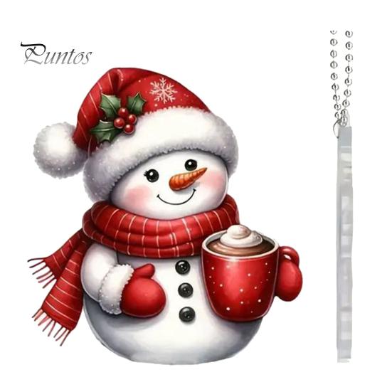 Подвеска в виде оленя Санта-Клауса, праздничная рождественская елка, подвесное украшение, акриловое мультяшное украшение в виде Санты для брелоков, сумок на окна