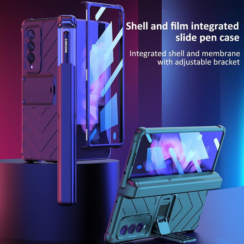 Полная защита экрана стеклянная пленка чехол для Samsung Galaxy Z Fold 4 Fold3 Fold4 Fold 3 5g Zfold4 Zfold3 подставка держатель Coque