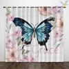 2 шт. штор с принтом в виде бабочек и цветов для декора в стиле лофт, спальни, гостиной