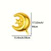5-Pack of Golden Moon and Star Balloons, Moon and Star Foil Balloons, Suitable for Eid Al-Adha, Eid Al-Fitr, Islamic New Year Themed Party Decorations