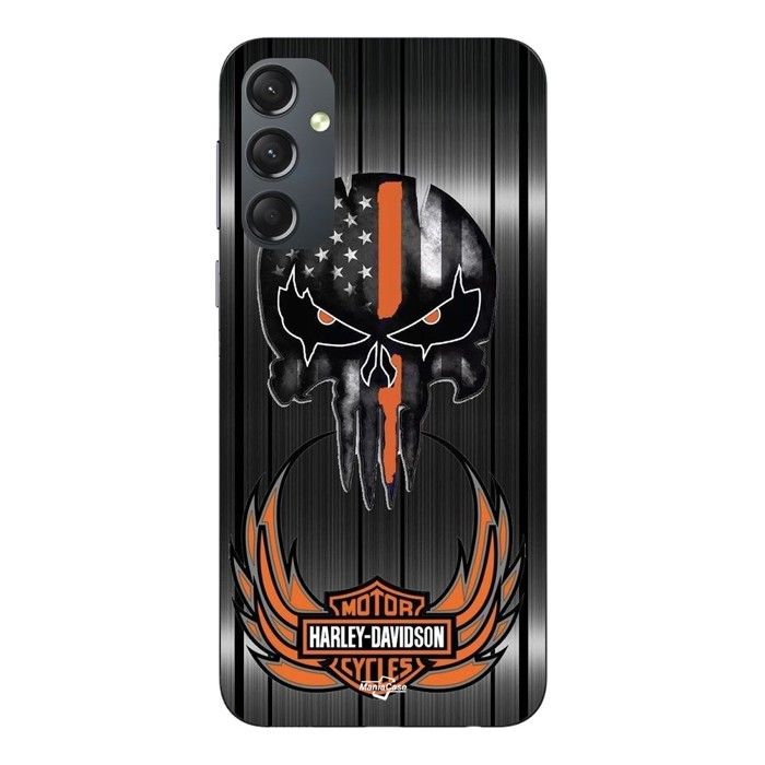 Case For Samsung Galaxy S25 FE Harley Davidson Skull Gray Background Maniacase
