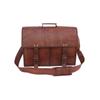 Leather Briefcase Messenger Bag 18 In Laptop Satchel Office College Shoulder Bag