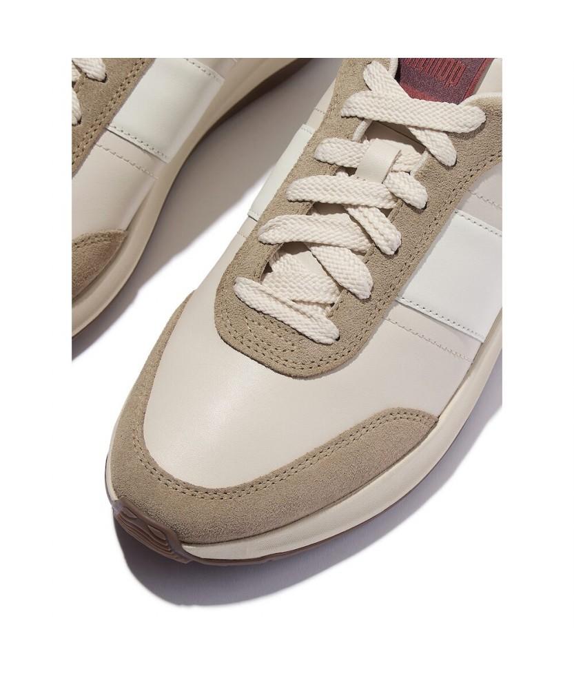 Fitflop [F-Mode] Men'S Leather/Suede Sneakers - Paris Beige/Chocolate (Ft59K1N05A)