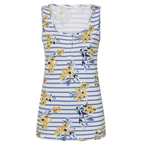 Lazy Jacks Womens/Ladies Meadow Floral Stripes Vest Top