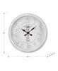 This Trendy 20" Round Wall Clock in Light Grey with a Printed Rustic Backdrop,looks Chic and Stylish in Transitional Home Decors