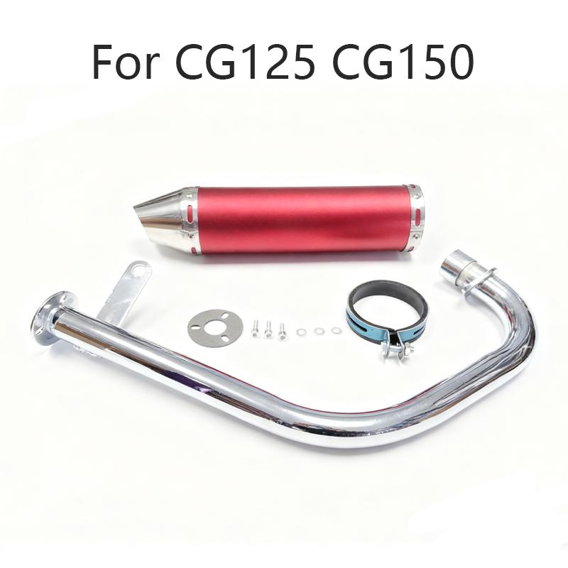 Suitable For Cg125 Cg150 Aluminum Alloy Full Exhaust System 304 Stainless Steel Head Pipe Motorcycle Accessories Exhaust Pipe