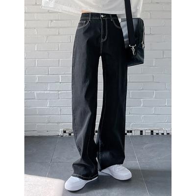 Женские весенне-осенние новые дизайнерские нишевые свободные брюки с широкими штанинами прямого кроя