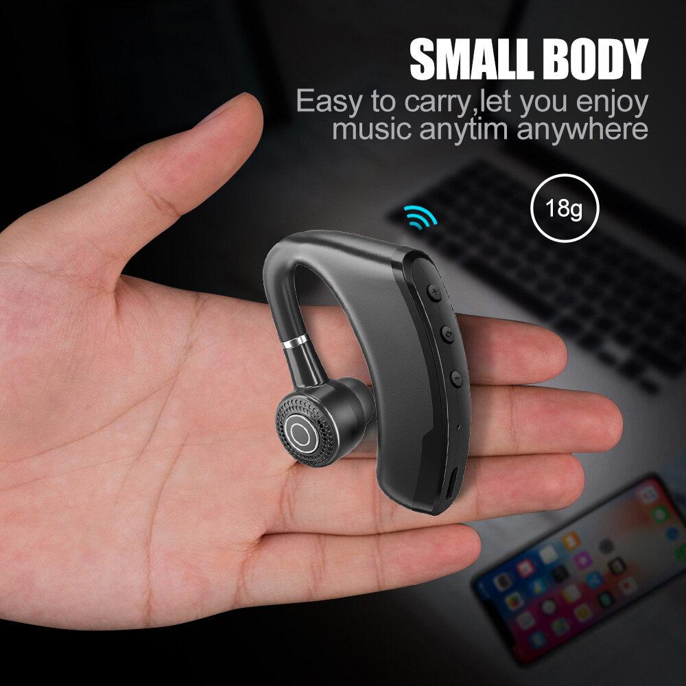 V9 Bluetooth 5.2 Гарнитура Беспроводные деловые наушники с цифровым дисплеем Наушники-крючки с одним ухом Hi-Fi Стерео Спортивные наушники-вкладыши с микрофоном