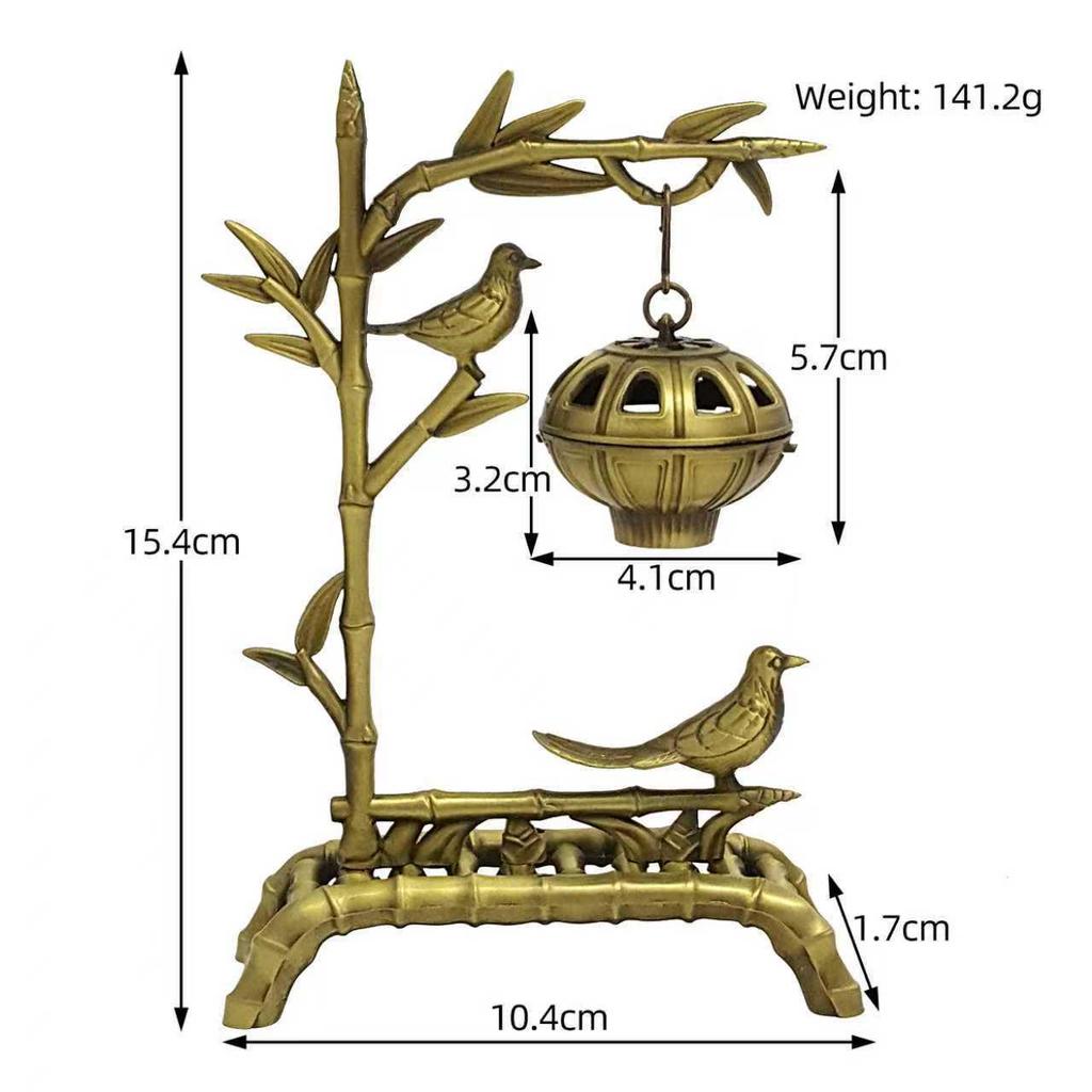 Copper Alloy Hanging Incense Burner - Indoor Aromatherapy Ornament for Agarwood Sticks