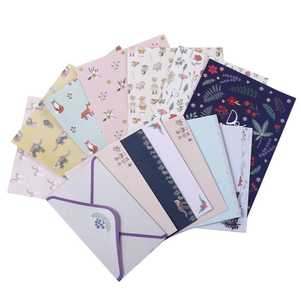 Office Supplies Cartoon Different Style Letter Pad Beautiful Flower Envelope Writing Paper Stationery Paper Letter Paper