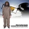 Cotton Zippered Protective Beekeeping Suit with Hooded Veil Beekeeper Clothing