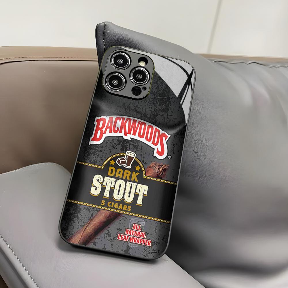 Чехол для телефона Backwoods Cigars для Iphone 17 Air 16 15 14 12 11 13 Pro Max Mini X Xr Xs Puls Черная стеклянная крышка
