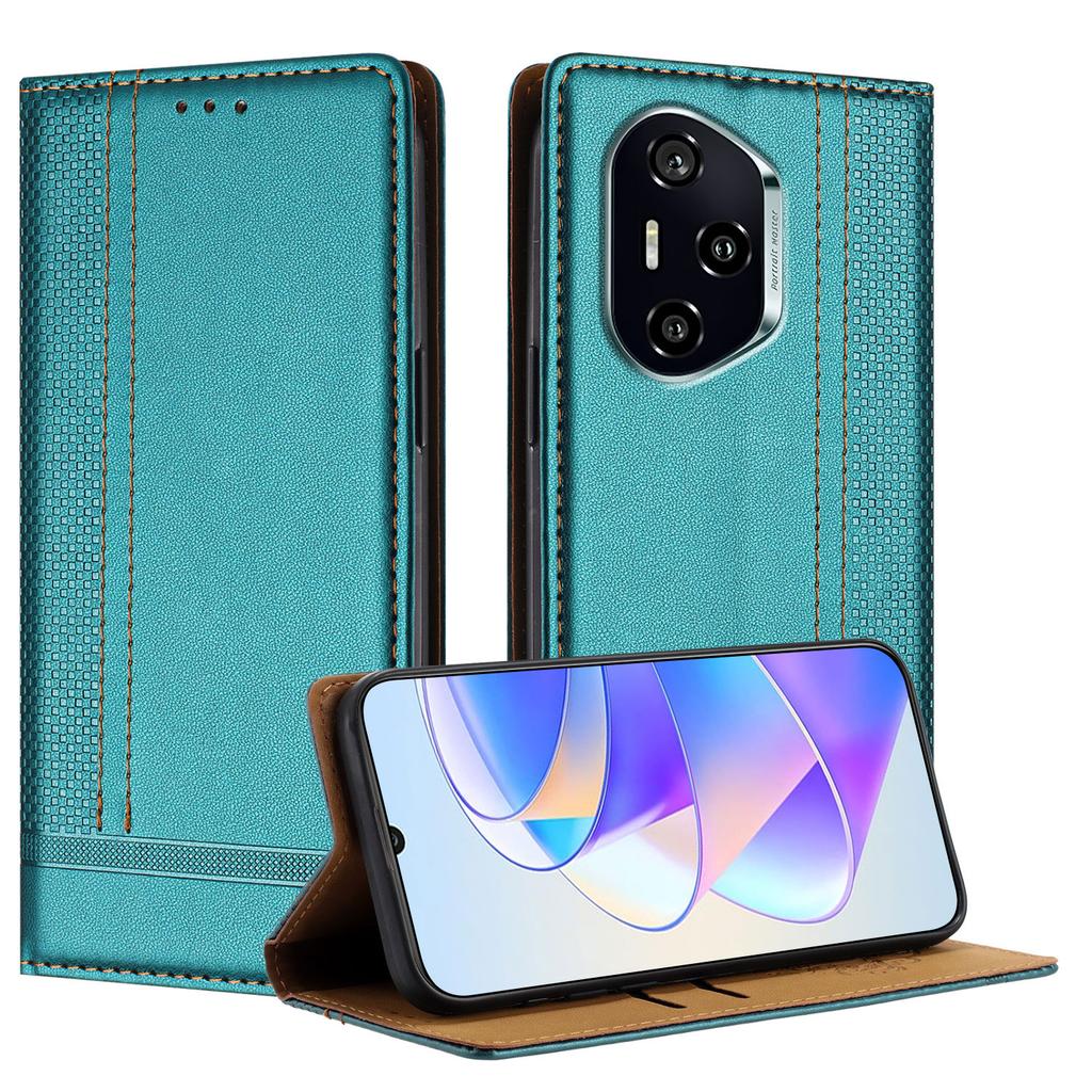 Для Honor 400 Чехол Кожаный Чехол-подставка с L-образным сетчатым узором и отделениями для карт